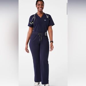 FIGS Livingston High Waisted Scrub Pant Size Large Navy